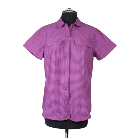 Eddie Bauer women's‎ pink button front outdoor performance hiking shirt S - Picture 1 of 9